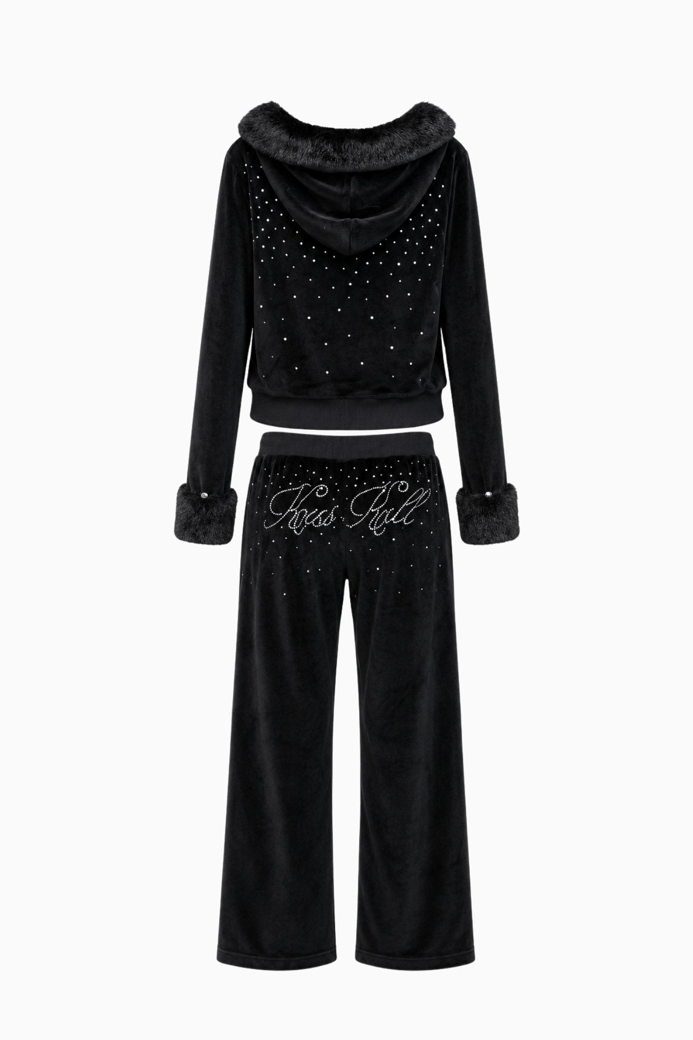 KissKill Rhinestone Fur Tracksuit Set Black – Size S | Archive Sample Zweitbild