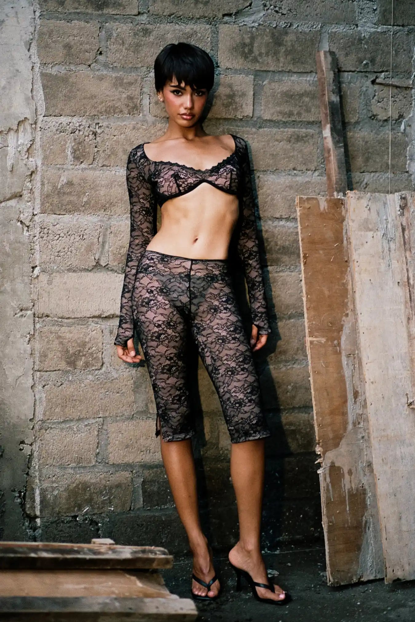 Stassie Lace Capri Pants Main image