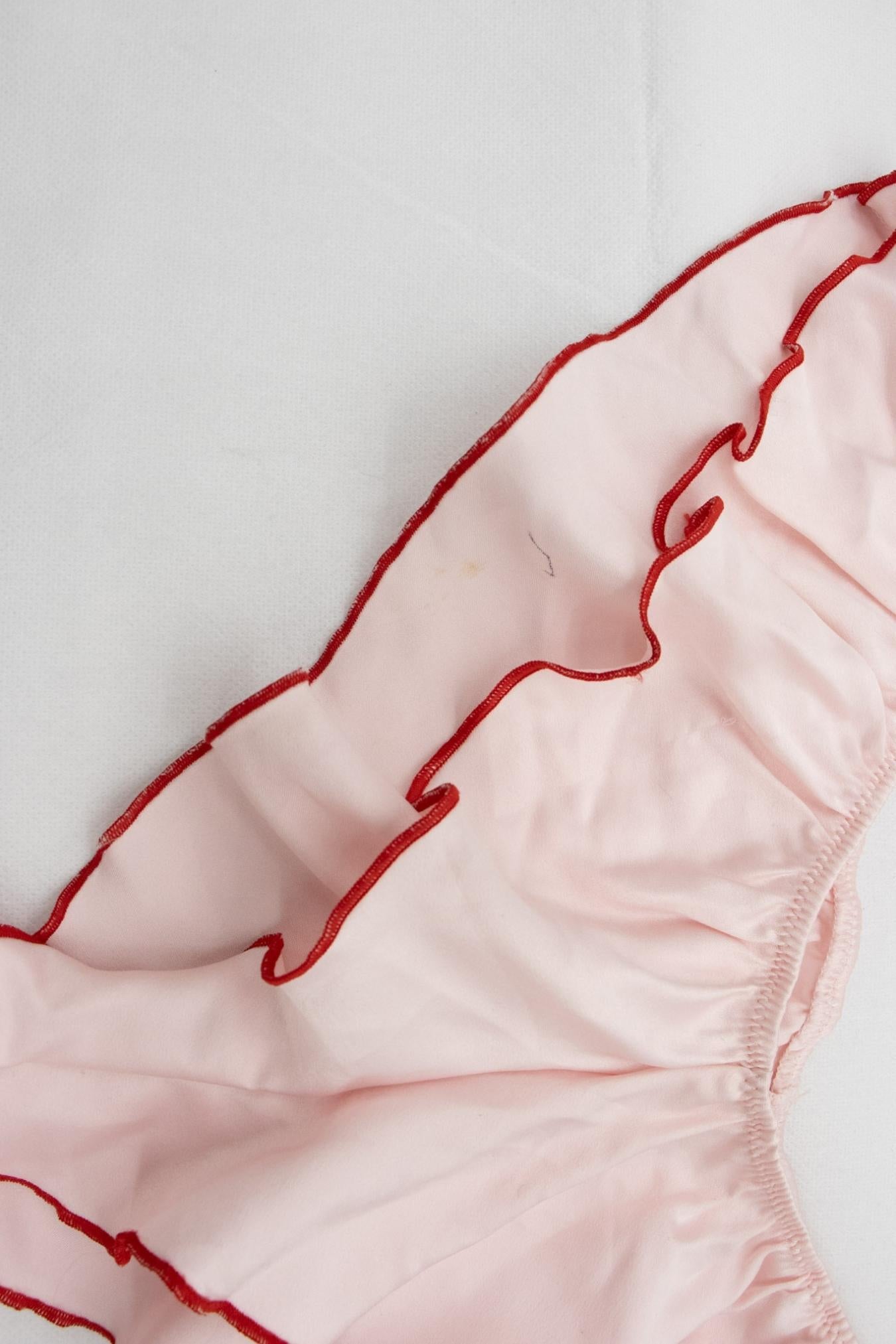 Kiss Me Satin Ruffle Brief Pink – Size S | Archive Sample
