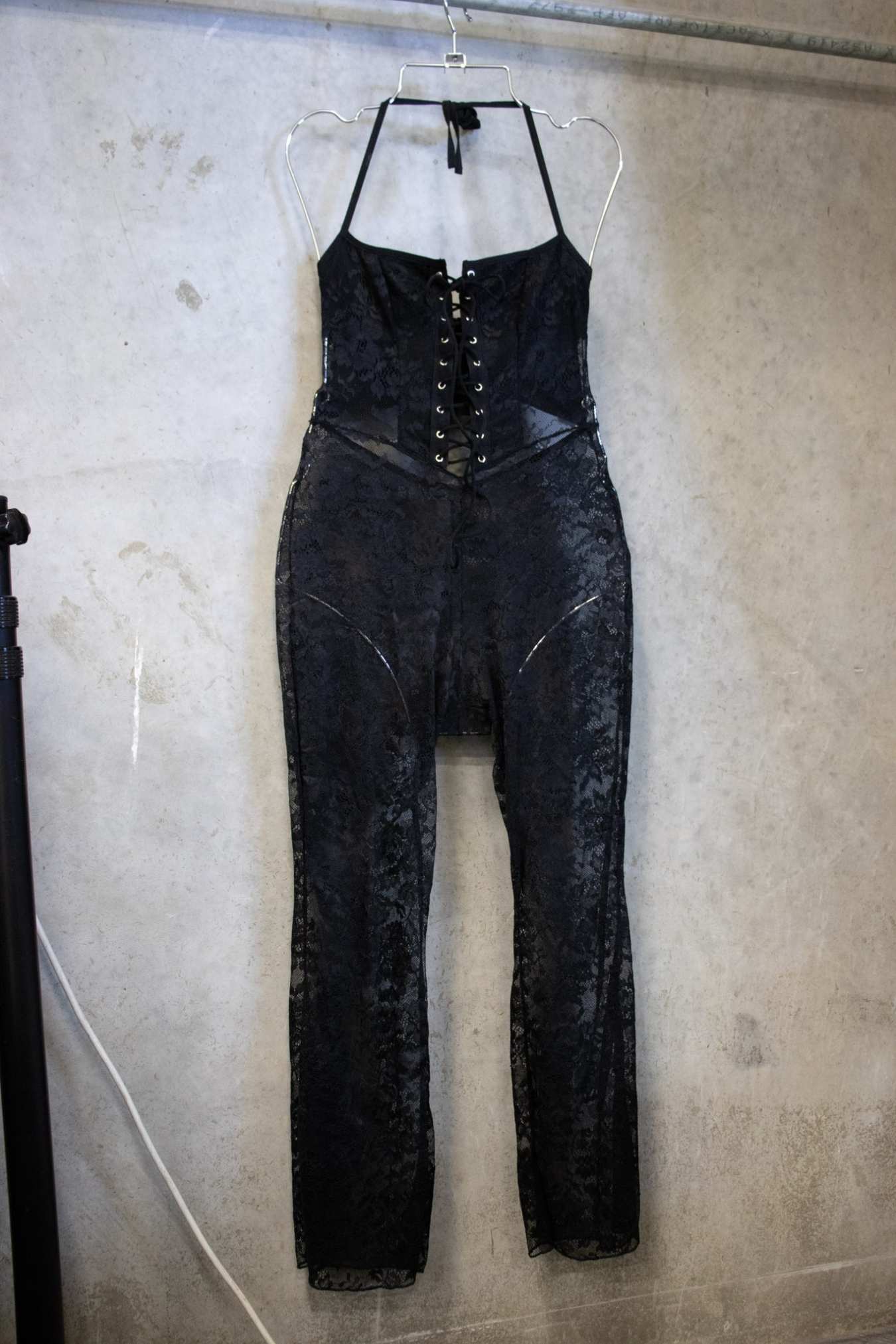 Lace-Up Corset Flare Jumpsuit Black – Size S | Archive Sample Main image