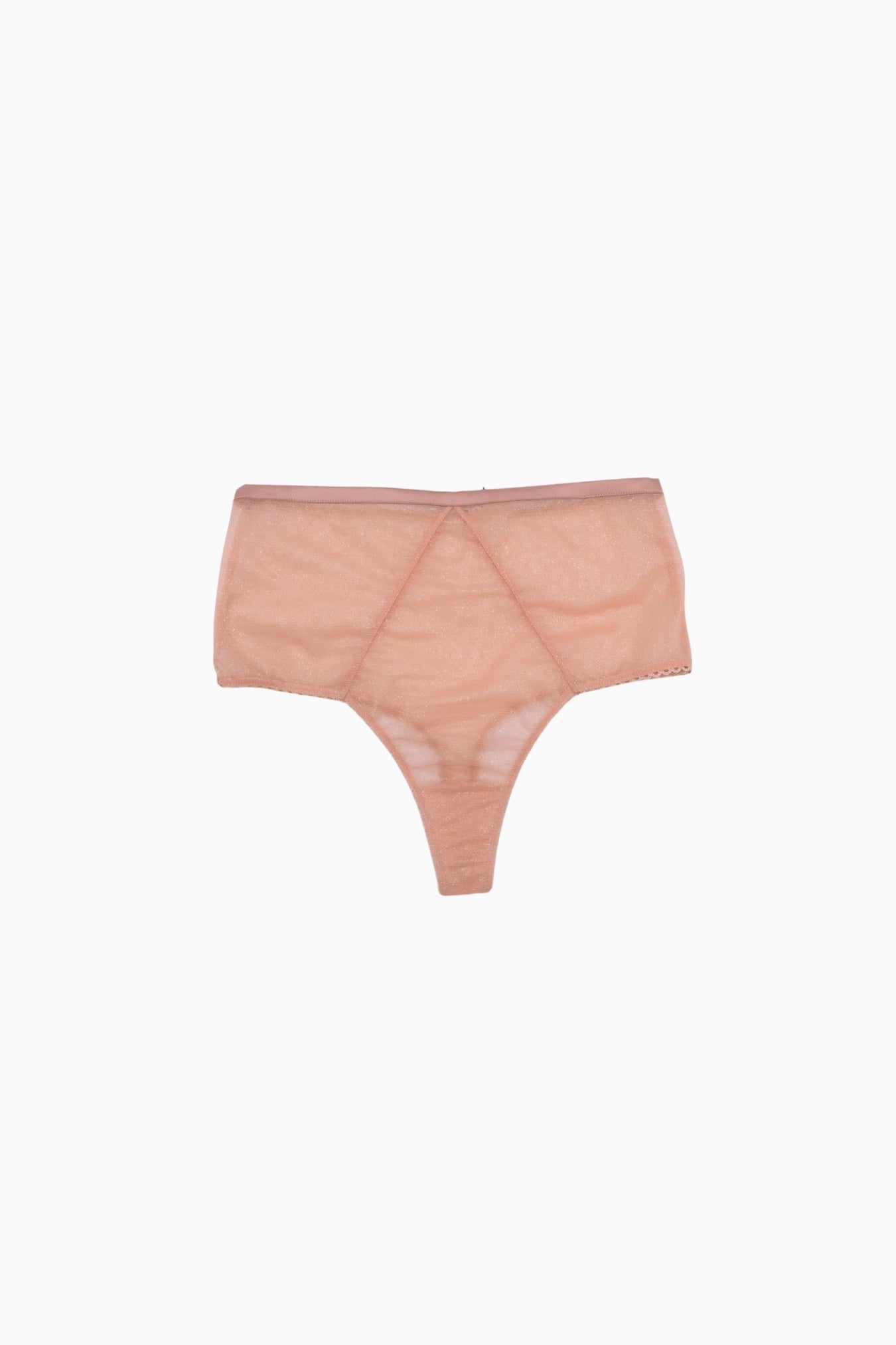 Shimmer Mesh High-Waist G-String Blush – Size S | Archive Sample