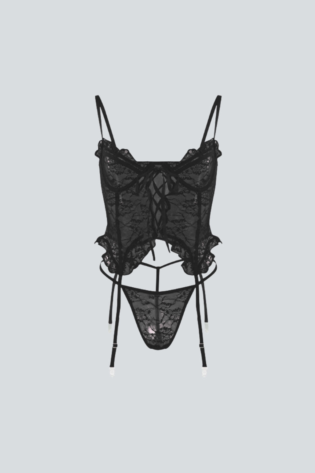 Marisol Lace Bustier Set Black Secondary image