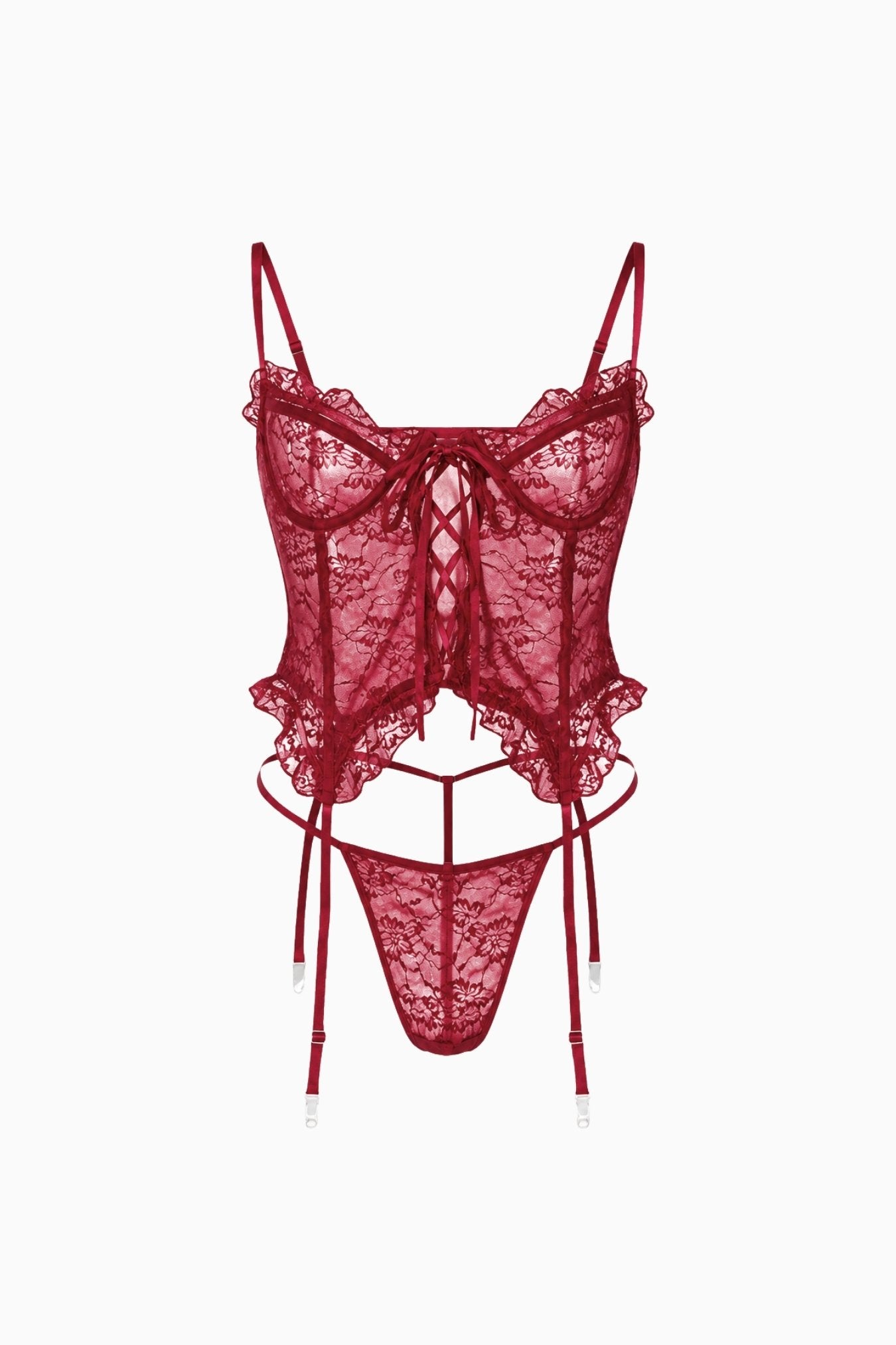 Marisol Lace Bustier Set Red – Size S | Archive Sample
