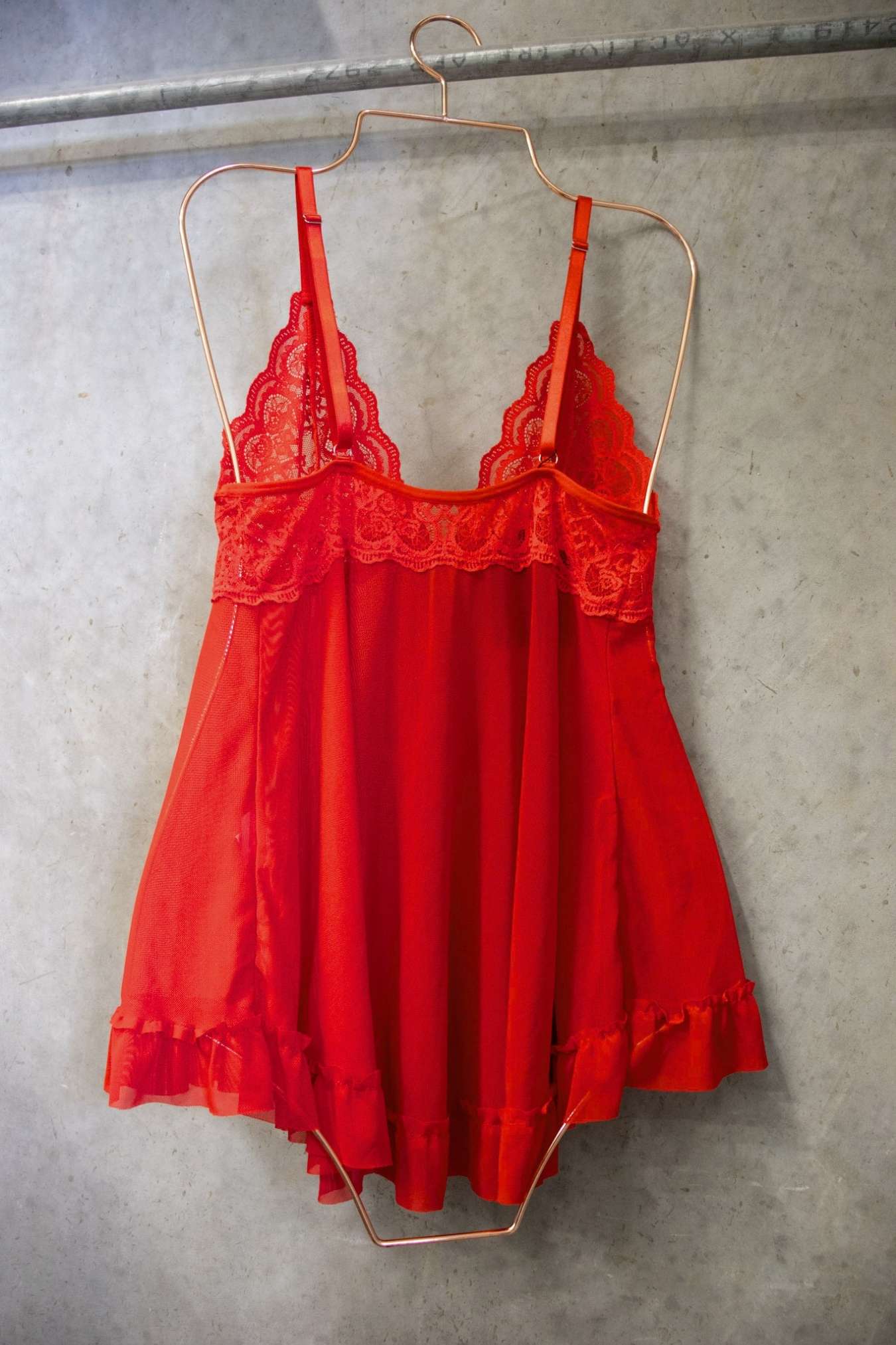 Red Lace Babydoll Slip – Size S | Archive Sample