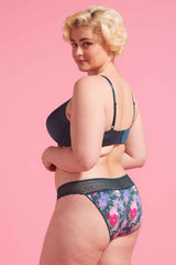 Luxe Microfibre Bikini Brief Emerald Floral