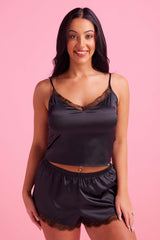 Scarlet Satin Shorts Black