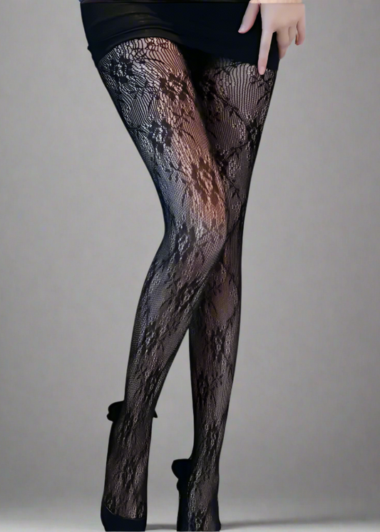 Pantyhose Lace Rose Black