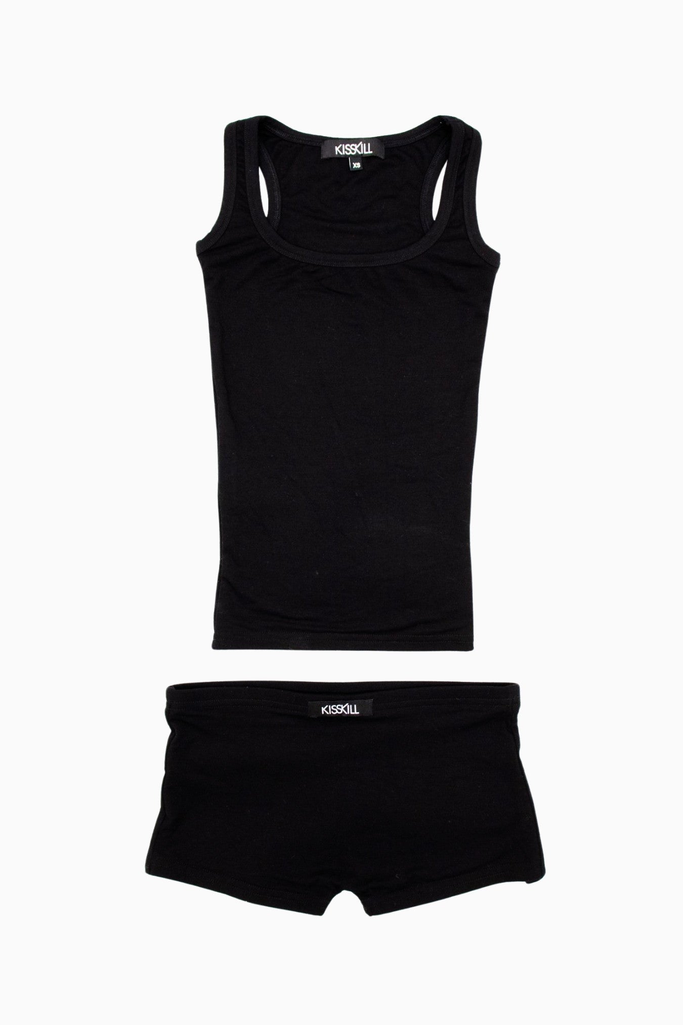 Signature Tank & Short Set Black Woven Label – Size XS | Archive Sample