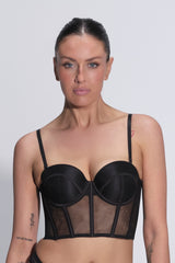 Simone Bra Bustier Mesh Black