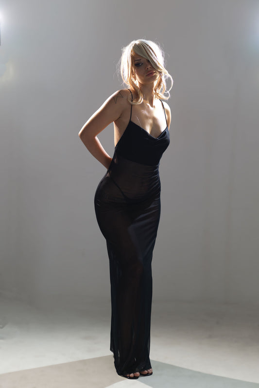 Sloane Mesh Dress Black