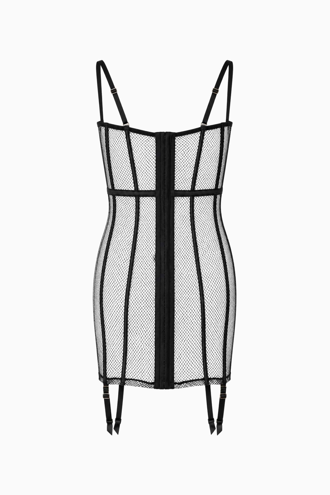 Tatiana Fishnet Bustier Dress Black – Size XXS | Archive Sample Secondary image