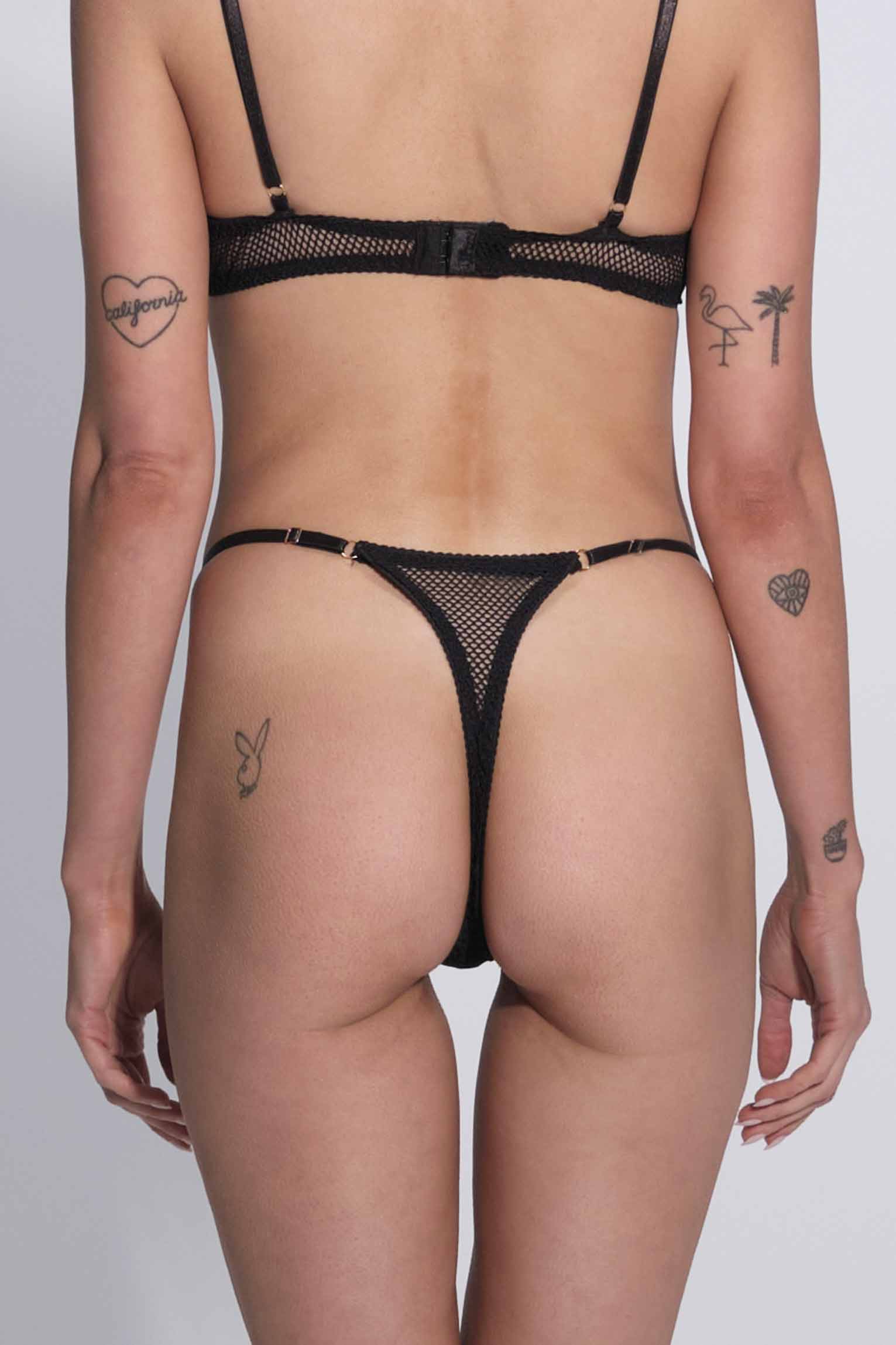 Tatiana G-String Fishnet Black
