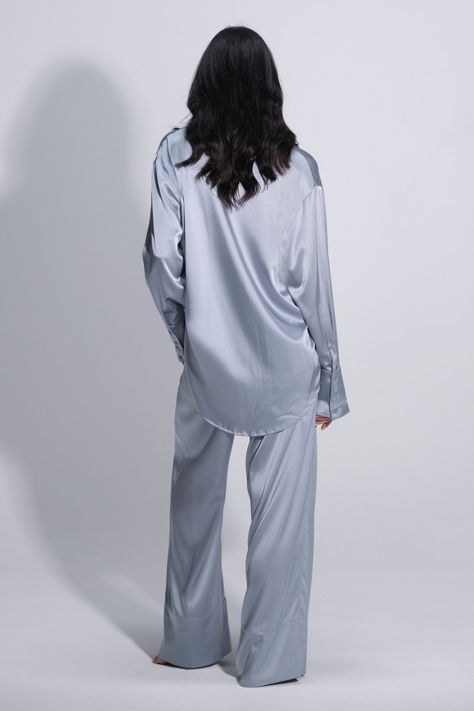 Twyla Silk Pyjama Set Blue - Size S | Archive Sample