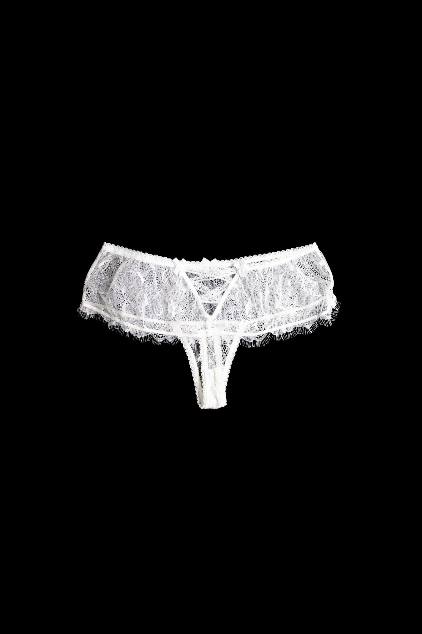 White Lace Eyelash Brief – Size S | Archive Sample