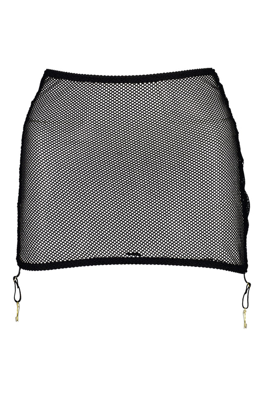 Suspender Skirt Fishnet Black