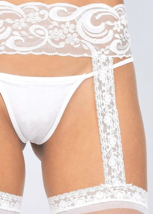 Stockings Lace Suspender White